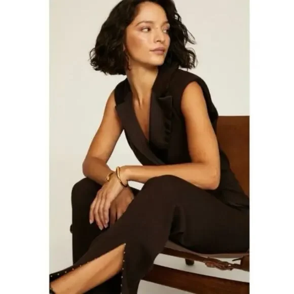 JONATHAN SIMKHAI Reyna Tailored Jumpsuit Black‎ Size 4